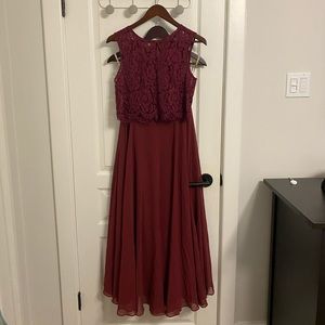 Jenny Yoo Two Piece Dress in Maroon - Size S